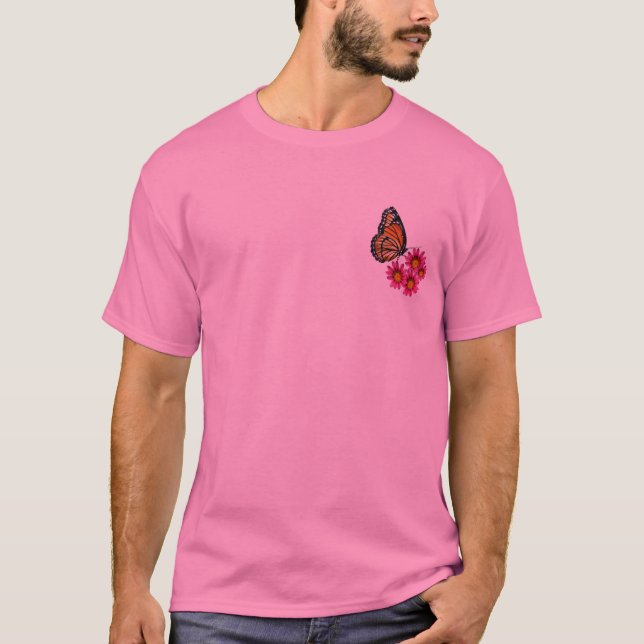 Rosa Gänseblümchen, Monarch-Shirt T-Shirt (Vorderseite)