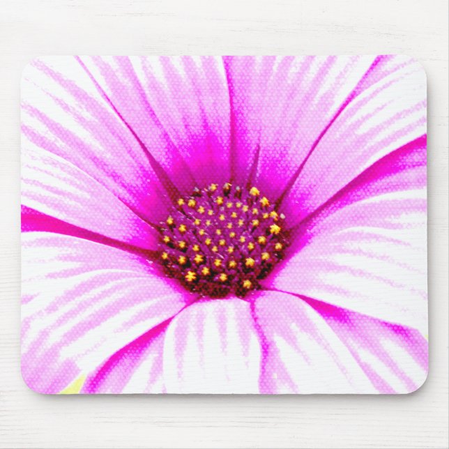 Rosa Gänseblümchen Mousepad (Vorne)
