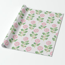 Rosa Gänseblümchen und Weihnachts-Wrap-Papier mit