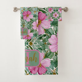Rosa Garden Mosaik Badhandtuch Set