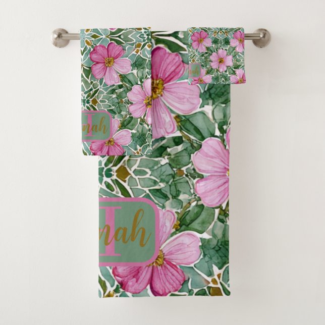 Rosa Garden Mosaik Badhandtuch Set (Insitu)