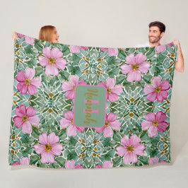 Rosa Garden Mosaik Fleece Blanket