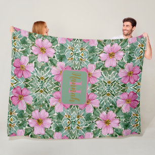 Rosa Garden Mosaik Fleece Blanket