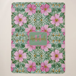 Rosa Garden Mosaik Sherpa Blanket Sherpadecke