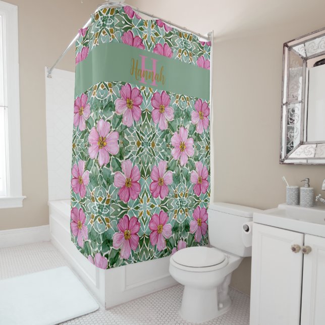 Rosa Garden Mosaikdusche Vorhang (Beispiel)