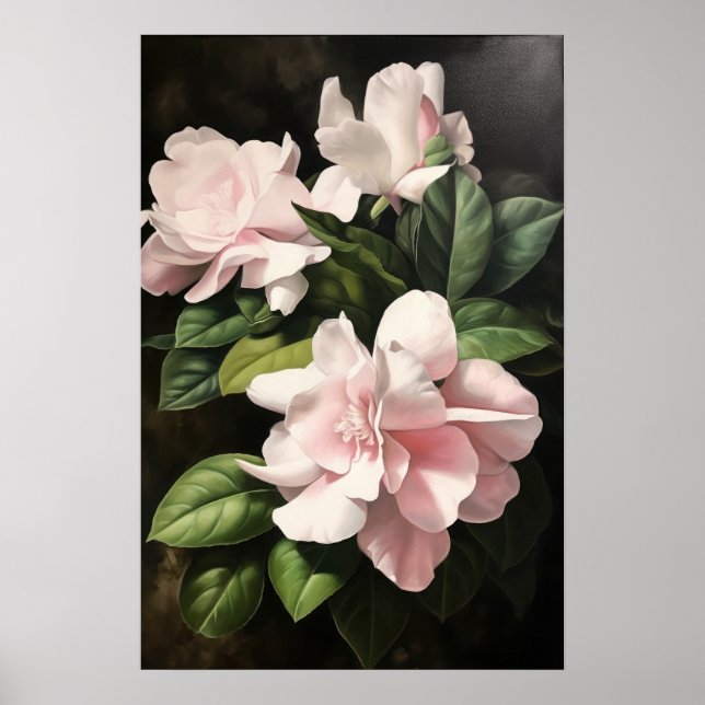 Rosa Gardenia Blume Art Print Poster (Vorne)