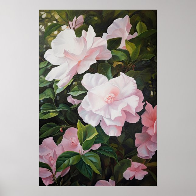 Rosa Gardenia Blume Art Print Poster (Vorne)