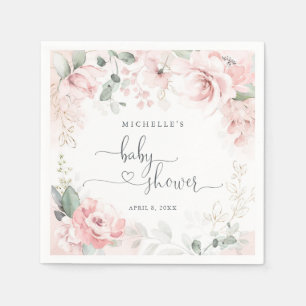 Rosa Garten Blumen Baby Shower Servietten