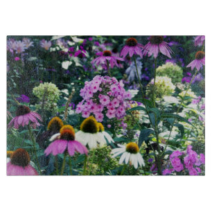 Rosa Garten-Phlox-Landschaft mit Kegelblumen Schneidebrett