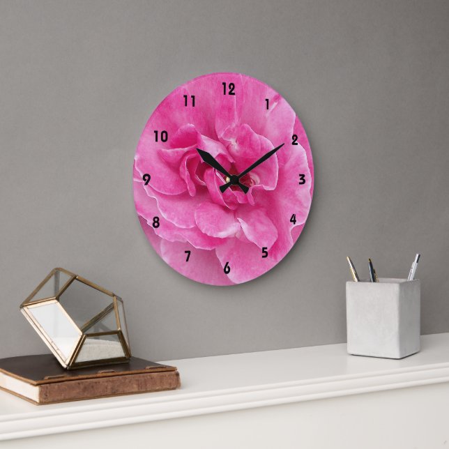 Rosa-Garten-Rose Große Wanduhr (Büro)