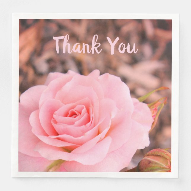 Rosa-Garten-Rose Serviette (Vorderseite)