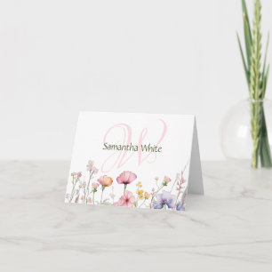 Rosa-Garten-Wasserfarben-Personalisierte Korrespon