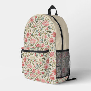Rosa Gartenrosen Druck Bedruckter Rucksack