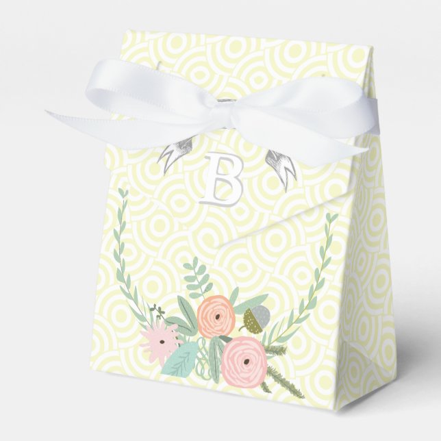 Rosa Gastgeschenk Hochzeit Box Ihre Fotos Monogram Geschenkschachtel (Vorderseite)
