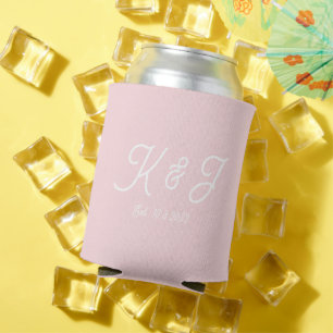 Rosa Gastgeschenk Hochzeit Mit Monogramm Dose Cool Dosenkühler