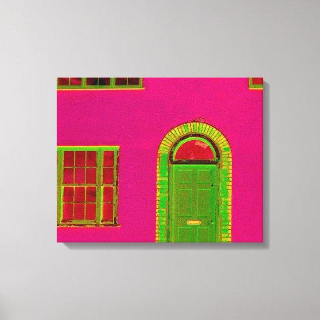 Rosa Gebäude Abstrakt Leinwanddruck (Vorderseite)