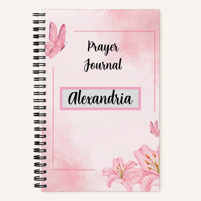 Rosa Gebetsjournal Notizbuch (Vorderseite)
