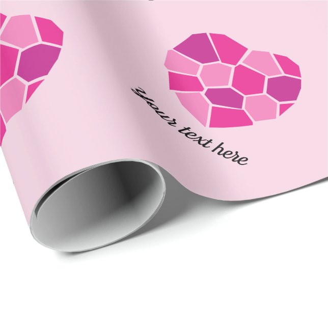 Rosa gebrochenes Herz in Stücken Romantische Liebe Geschenkpapier (Rolleneckpunkt)