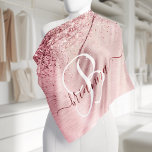 Rosa gebürsteter Glitzer Monogramm Name Halstuch<br><div class="desc">Dieses trendige und schicke Bandana-Ständer-Design mit hübschem,  rosa und glitzerndem Glitzer auf einem rot-rosa gebürsteten metallischen Hintergrund ist einfach zu personalisieren.</div>