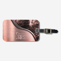 Rosa gebürstetes Metall und mit Monogramm metallis