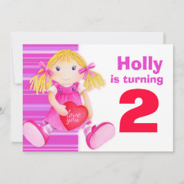 Rosa Geburtstag des 2. Geburtstages der Einladung