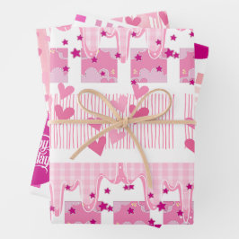Rosa Geburtstagsgeschenkpapier Flachblatt-Set aus  Geschenkpapier Set