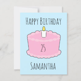 Rosa Geburtstagstorte Postkarte