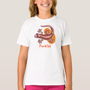 Rosa Gecko-Kinder-T-Shirt – Süßes farbenfrohes Eid T-Shirt