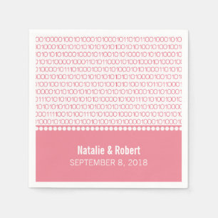 Rosa Geek Chic Binärkode Papier Napkins Serviette