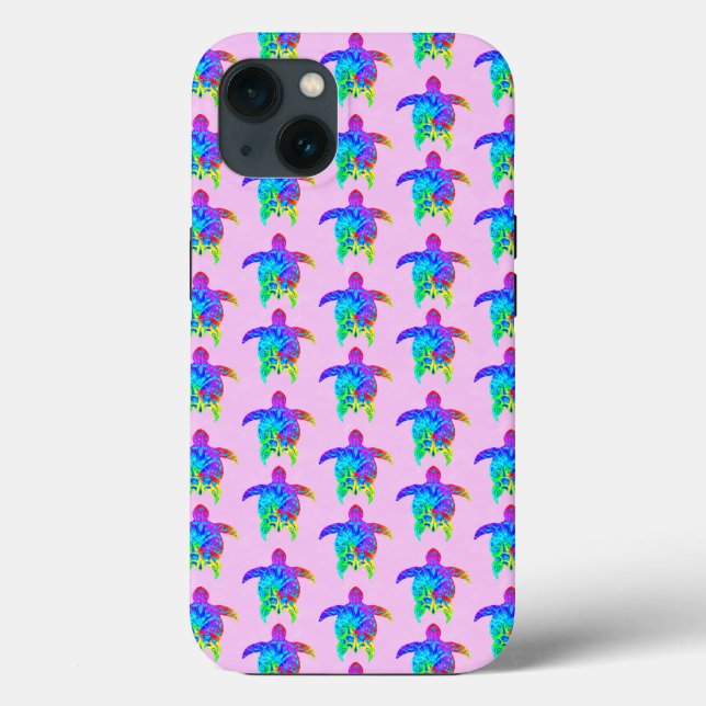 Rosa Gefärbte Krawatte Island Tribal Turtles Case-Mate iPhone Hülle (Rückseite)