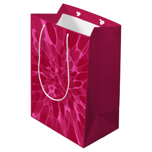 Rosa gefärbte Krawatte Mittlere Geschenktüte (Rückseite Schrägansicht)