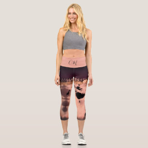 Rosa Gefärbte Krawatte OM Capri Leggings