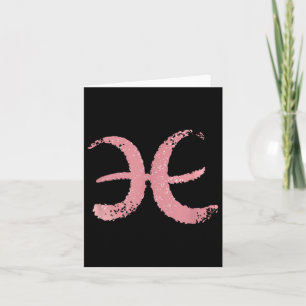 Rosa gefärbtes Fische-Sternzeichen Astrologie-Symb Karte
