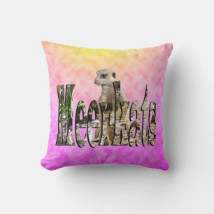 rosa geflecktes Meerkat-Design, Kissen
