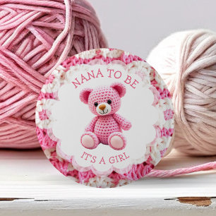 Rosa gehäkelter Teddybär Nana to Be Button