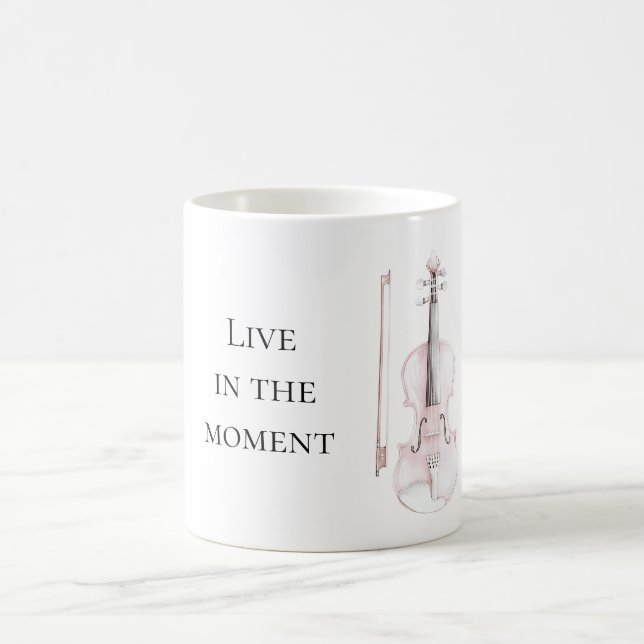 Rosa Geigen-Schimmer Violine Kaffeetasse (Mittel)