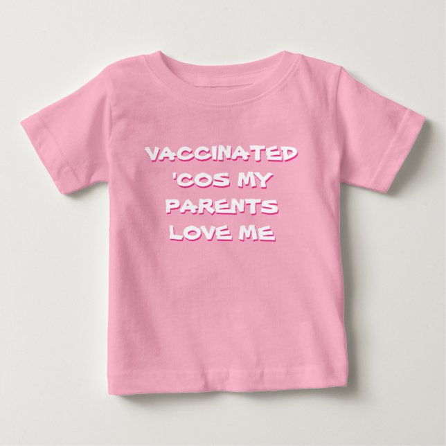 Rosa geimpfter 'Lattich meine Eltern-Liebe ich Baby T-shirt (Vorderseite)