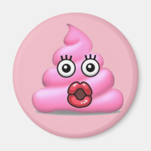 Rosa Gekackt Emoji Magnet