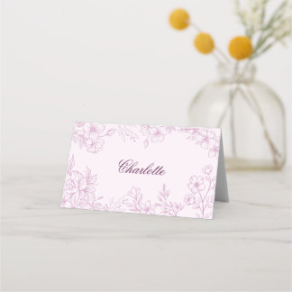 Rosa geklappte Platzkarte