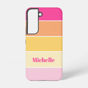 rosa gelb Custom Sommer Farbbock Streifen Samsung Galaxy Hülle