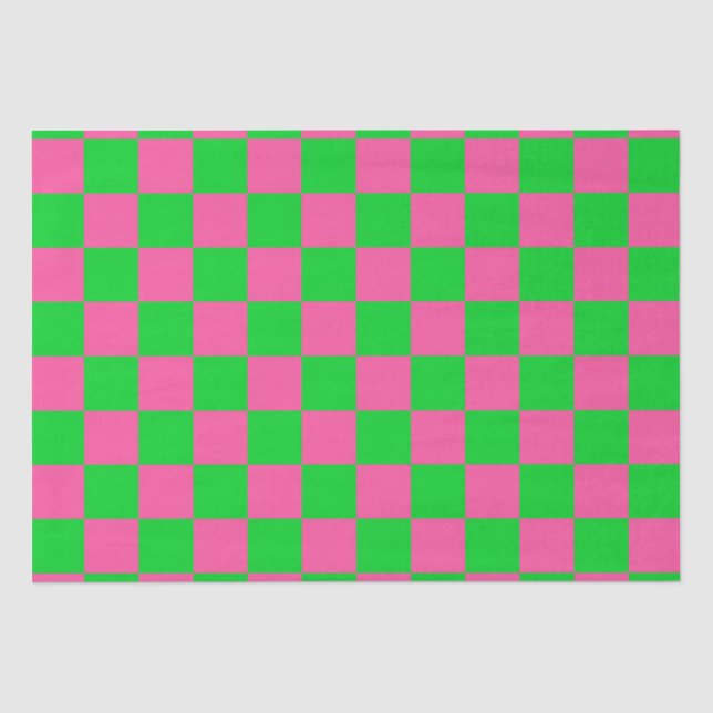 rosa Gelb gekreuztes Karo-Muster Seidenpapier (Vorderseite)
