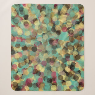 rosa gelb-grün-blaues Kreissymbol abstrakt Sherpadecke