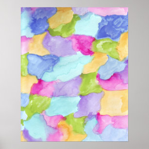 Rosa, gelb, Lila Wasser Poster