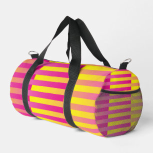 Rosa Gelb Orange Gestreiftes Muster Klein Duffle Bag