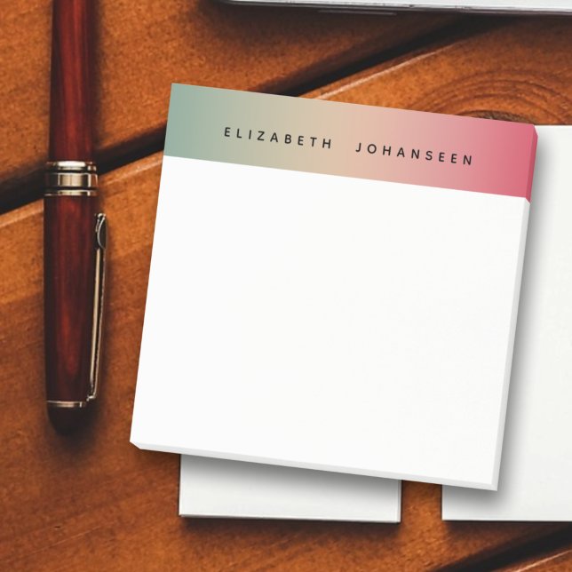 Rosa Gelb- und grüne schwarze Typografie Post-it Klebezettel (Von Creator hochgeladen)