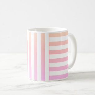 rosa gelb weiß gestreiftes Muster Kaffeetasse