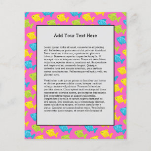 Rosa Gelbblau-Meerestiere Sommer Flyer