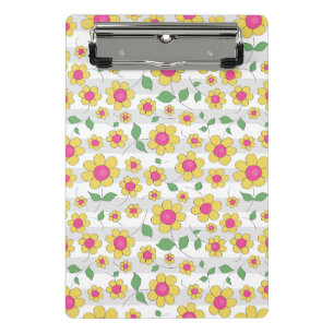 Rosa Gelbblüte Blume Frühjahr Kinder Doodles Mini Klemmbrett
