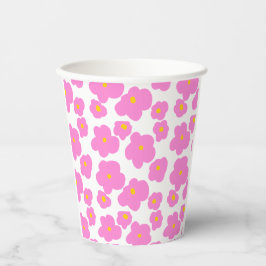 Rosa gelbe Blume Moderne Eleganz Pappbecher