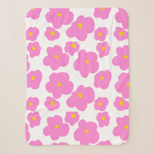 Rosa gelbe Blume Moderne Eleganz Sherpadecke